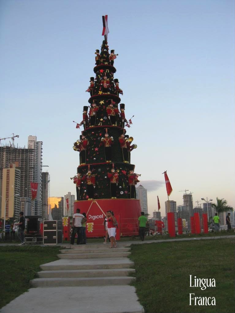 The Lighting of A Christmas Tree in Panama Lingua Franca